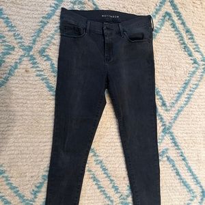 Mott and Bow midrise skinny jeans in black/gray, worn once, size 28